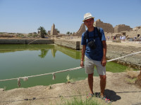 2022.08.21 Near the rectangular Sacred Lake, which is not a lake at all, but a(n artificial) pond (with a nilometer!) from the era of Thutmose III (XV c. BC) as part of the Karnak Temple (Ipt-swt) complex.