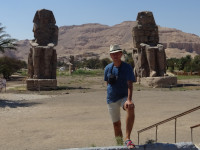 2022.08.21 For some reason, there are 2 Colossi of Memnon, almost identical, though it is even more strange that this is actually pharaoh(s) Amenhotep III (Amānəḥūtpū). 🤪