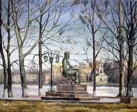 Chaikovsky's Monument in Votkinsk, Udmurtia, Russia 
(canvas of 60 x 50 cm, oil painting; year of 2015)
