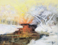 River in Winter Forest 
(canvas of 50 x 40 cm, oil painting; year of 2015)