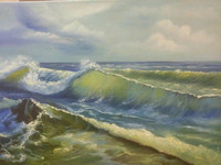 Wave 
(canvas of 60 x 50 cm, oil painting; year of 2015)