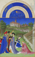 Великолепный часослов герцога Беррийского. Апрель (Très Riches Heures du duc de Berry. Avril) © 1410 – 1486 Поль, Жан и Эрман Лимбург (Paul, Jean et Herman de Limbourg)