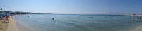 Панорама Средиземного моря (Μεσόγειος θάλασσα) с Портового (Λιμανάκι) пляжа в городе Айя-Напа (Αγία Νάπα).