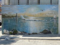 Уличное граффи́ти в Айя-Напе (Αγία Νάπα), достойное уровня мариниста Айвазовского.