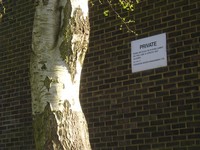 Городок Коулсдон (Coulsdon). “Coulsdon Woods Management”, Ltd. – это название местного ТСЖ, точнее, «товарищества собственников квартала», а упоминаемая в его табличке-предупреждении земля (“this land”) – это «общеквартальная» территория.