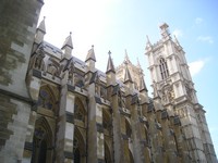Лондон (London), Вестминстерское аббатство (Westminster Abbey). Вид сбоку.