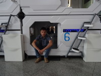 На 1-м этаже капсульной гостиницы в аэропорту «Внуково».