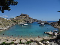 Пляж святого Павла (παραλία του Αγίου Παύλου), точнее, пляж в бухте святого Павла (κόλπος του Αγίου Παύλου).
