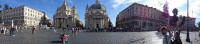 Панорама Народной площади (Piazza del Popolo) с приветливым итальянцем справа.