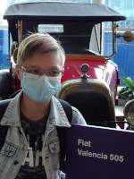 Старший сын на выставке старинных автомобилей в аэропорту Домодедово у Fiat 505 “Valencia” (1919 – 1925).