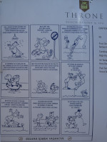 В гостинице “Throne Beach Resort & Spa” с отличным бассейном и «встроенным» в него мини-аквапарком знают, как сделать правила пользования этим самым бассейном не унылыми, а весело иллюстрированными 😂 и тем самым привлекающими внимание. И в русском тексте всего 1 ошибка («не» с глаголами пишется раздельно), что удивительно. 😊