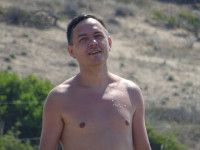 Простое человеческое счастье, от моря рядом (его капельки на груди) и/или игры в волейбол с женой и случайной компанией.