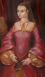Автопортрет в образе Елизаветы I 
(бумага, темпера, акрил)